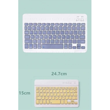 Android ve İOS Uyumlu Bluetooth Kablosuz Türkçe Q Klavye Renkli