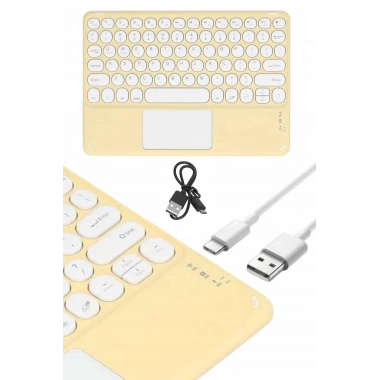 Android ve İOS Uyumlu Bluetooth Klavye Touchpad Slim Kablosuz Wifi Q Klavye