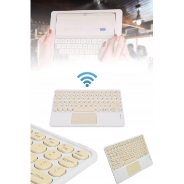 Android ve İOS Uyumlu Bluetooth Klavye Touchpad Slim Kablosuz Wifi Q Klavye