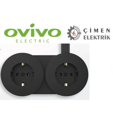 Eco Lounge Ovivo Xone Antrasit İikili Topraklı Priz Sıva Üstü