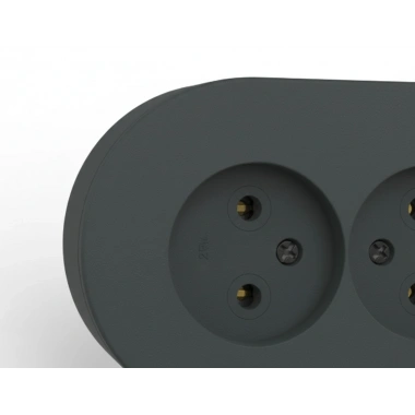 Antrasit Renk Çiftli Sıva Üstü Topraklı Elektrik Priz