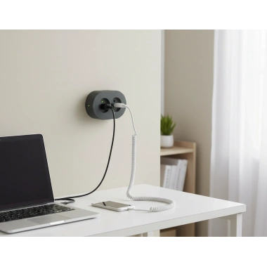 Antrasit Renkli Sıva Üstü İkili Topraklı Elektrik Prizi