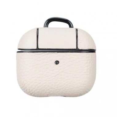 Apple AirPods 3.nesil Uyumlu Deri Kılıf Juni ERC3 Bej