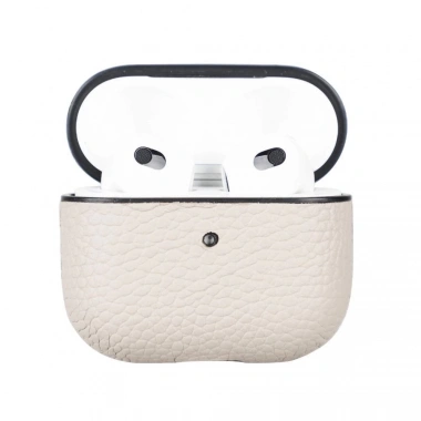 Apple AirPods 3.nesil Uyumlu Deri Kılıf Juni ERC3 Bej