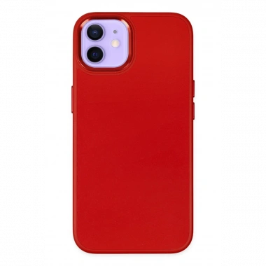 Apple iPhone 12 Kılıf Asya Deri Silikon - Kırmızı