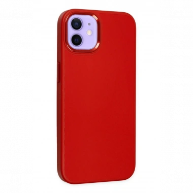 Apple iPhone 12 Kılıf Asya Deri Silikon - Kırmızı