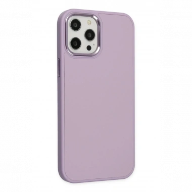 Apple iPhone 12 Pro Max Kılıf Asya Deri Silikon - Lila