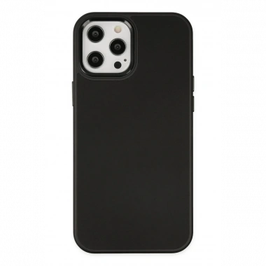 Apple iPhone 12 Pro Max Kılıf Asya Deri Silikon - Siyah