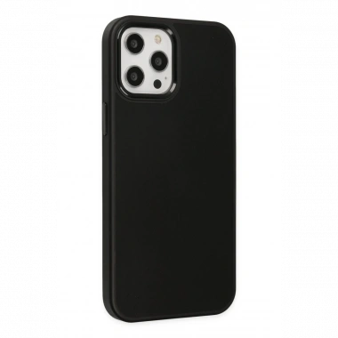 Apple iPhone 12 Pro Max Kılıf Asya Deri Silikon - Siyah