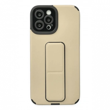 Apple iPhone 12 Pro Max Kılıf Mega Standlı Silikon - Gold