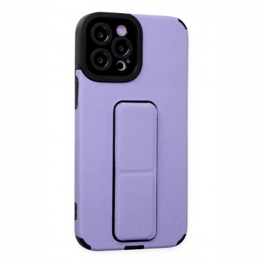 Apple iPhone 12 Pro Max Kılıf Mega Standlı Silikon - Lila