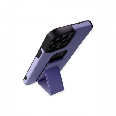 Apple iPhone 12 Pro Max Kılıf Mega Standlı Silikon - Lila