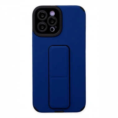 Apple iPhone 12 Pro Max Kılıf Mega Standlı Silikon - Mavi