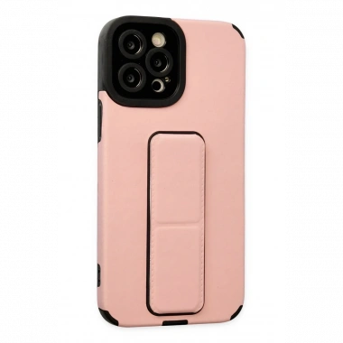 Apple iPhone 12 Pro Max Kılıf Mega Standlı Silikon - Pudra