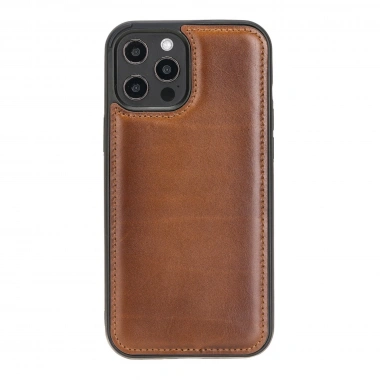 Apple iPhone 12 Pro Max Uyumlu Deri Arka Kapak RST2EF Taba