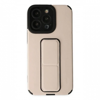 Apple iPhone 13 Pro Kılıf Mega Standlı Silikon - Gold
