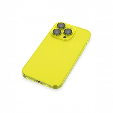 Apple iPhone 13 Pro Max Kılıf Armada Lensli Kapak - Sarı