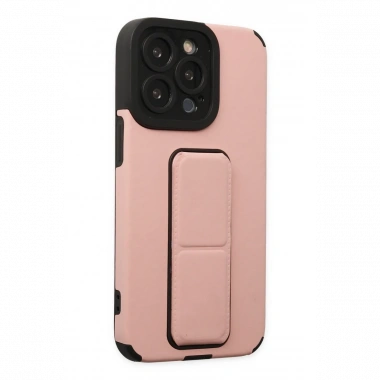 Apple iPhone 13 Pro Max Kılıf Mega Standlı Silikon - Pudra