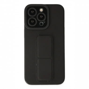 Apple iPhone 13 Pro Max Kılıf Mega Standlı Silikon - Siyah