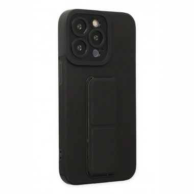 Apple iPhone 13 Pro Max Kılıf Mega Standlı Silikon - Siyah