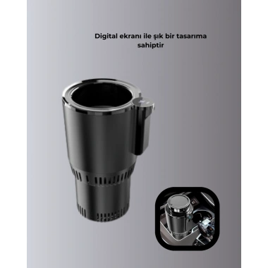 Araba Bardaklığı Isıtma Soğutma Ayarlı Çakmak Girişli Akıllı Model