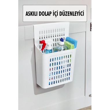 Askılı Dolap Içi Düzenleyici & Sepet Raf Organizeri & Çok Amaçlı Düzenleyici & Deterjanlık Şampuanlık