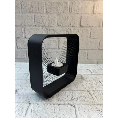 Askılı Kare Mumluk Duvar Dekoru Loş Salon ve Modern Mekanlar