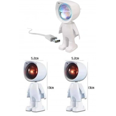 Astronot Işık Projektörü Gökkuşağı Projeksiyon Gece Lambası Hediyelik