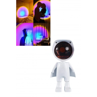 Astronot Işık Projektörü Gökkuşağı Projeksiyon Gece Lambası Hediyelik