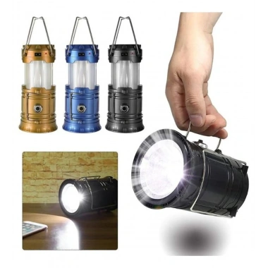 Avcı Feneri Kamp Lambası Şarjlı USB Girişi Solar (5468)