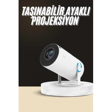Ayaklı Projeksiyon Taşınabilir Mini Projektör Sinema Projektörü Android