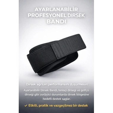 Ayarlanabilir Profesyonel Dirsek Bandı – Tenisçi & Golfçü Dirseği İçin Güçlü Destek