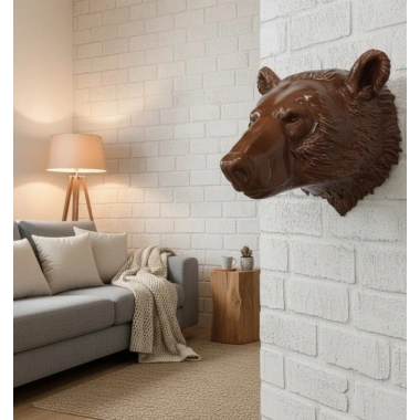 Ayı Başı Duvar Dekoru Modern Asılabilir Heykel 25x19 cm