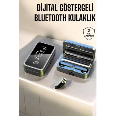 Aynalı Bluetooth Kulaklık Telefon Standlı Dijital Göstergeli