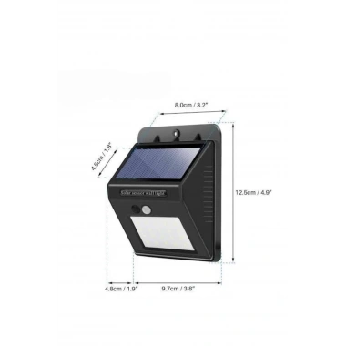 Bahçe Aydınlatma Sensörlü Güneş Enerjili Duvar Lambası 40 Led Işık