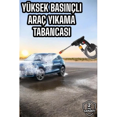 Bahçe ve Araba Yıkama Tabancası Su Basınçlı Hazneli Bataryalı Oto Yıkama