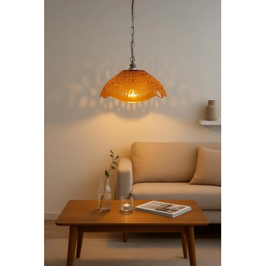 Bal Rengi Akrilik Avize Modern Dekoratif Aydınlatma 35x35x12 cm