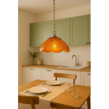 Bal Rengi Akrilik Avize Modern Dekoratif Aydınlatma 35x35x12 cm