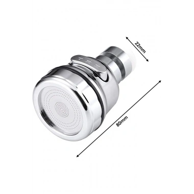 Basınçlı ve Sıçramasız 3 Modlu 360° Döner Krom Musluk Başlığı Evye Lavabo ve Çeşme Batarya Ucu