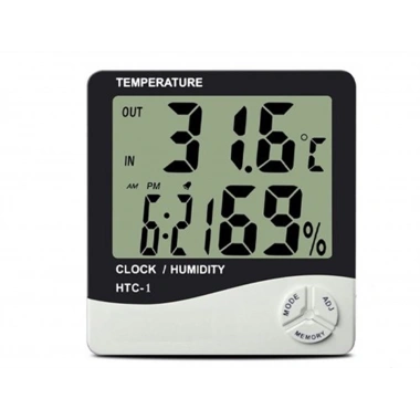 Bebek Odası Masaüstü Dijital Termometre Nem Ölçer Higrometre Saat (5468)