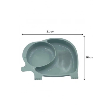 Bebek ve Çocuk için Sevimli Fil Model Desenli Yemek Bebek Mama Kabı Bölmeli Tabak (5468)