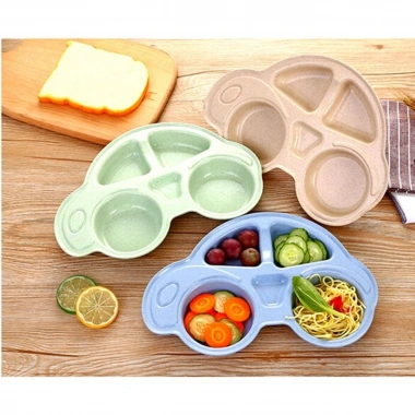 Bebekler İçin Araba Şeklinde Sevimli Mama Tabağı Çocuk Tabldot (5468)