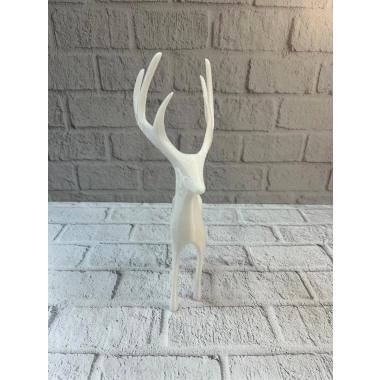 Beyaz Dekoratif Geyik Figürü Şık Ev Aksesuarı