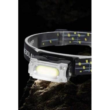 Beyaz Led Işık Sensörlü Kafa Lambası Lityum Batarya Led El Fenerli Şarjlı