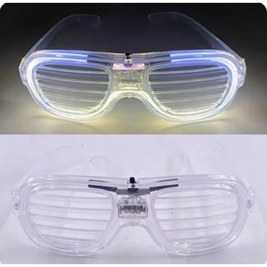 Beyaz Led Işıklı Parti Gözlüğü - Neon 3 Modlu