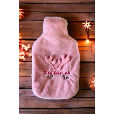 BiiShe® 2 Litrelik Geyikli Model Peluş Kılıflı Sıcak Su Torbası