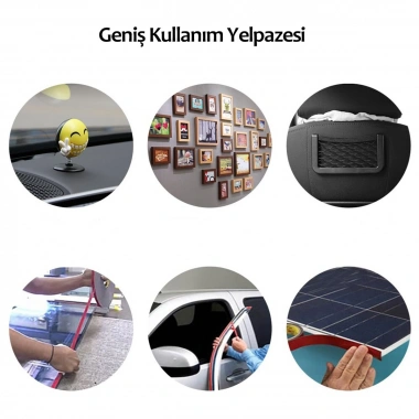 BiiShe® 2 Metre Güçlü Yapışkanlı Çift Taraflı Slikon Pratik Şeffaf Bant