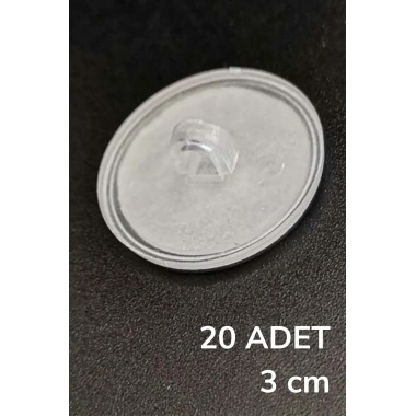 BiiShe® 20 Adet Şeffaf Yuvarlak 3 Cm Çaplı Güçlü Disk Yapışkanlar