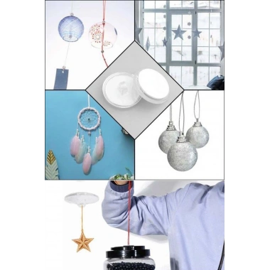 BiiShe® 20 Adet Şeffaf Yuvarlak 3 Cm Çaplı Güçlü Disk Yapışkanlar