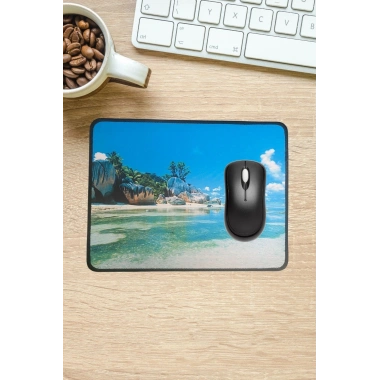 BiiShe® 25x32 cm Küçük Boy Mouse Pad Manzara Ada
